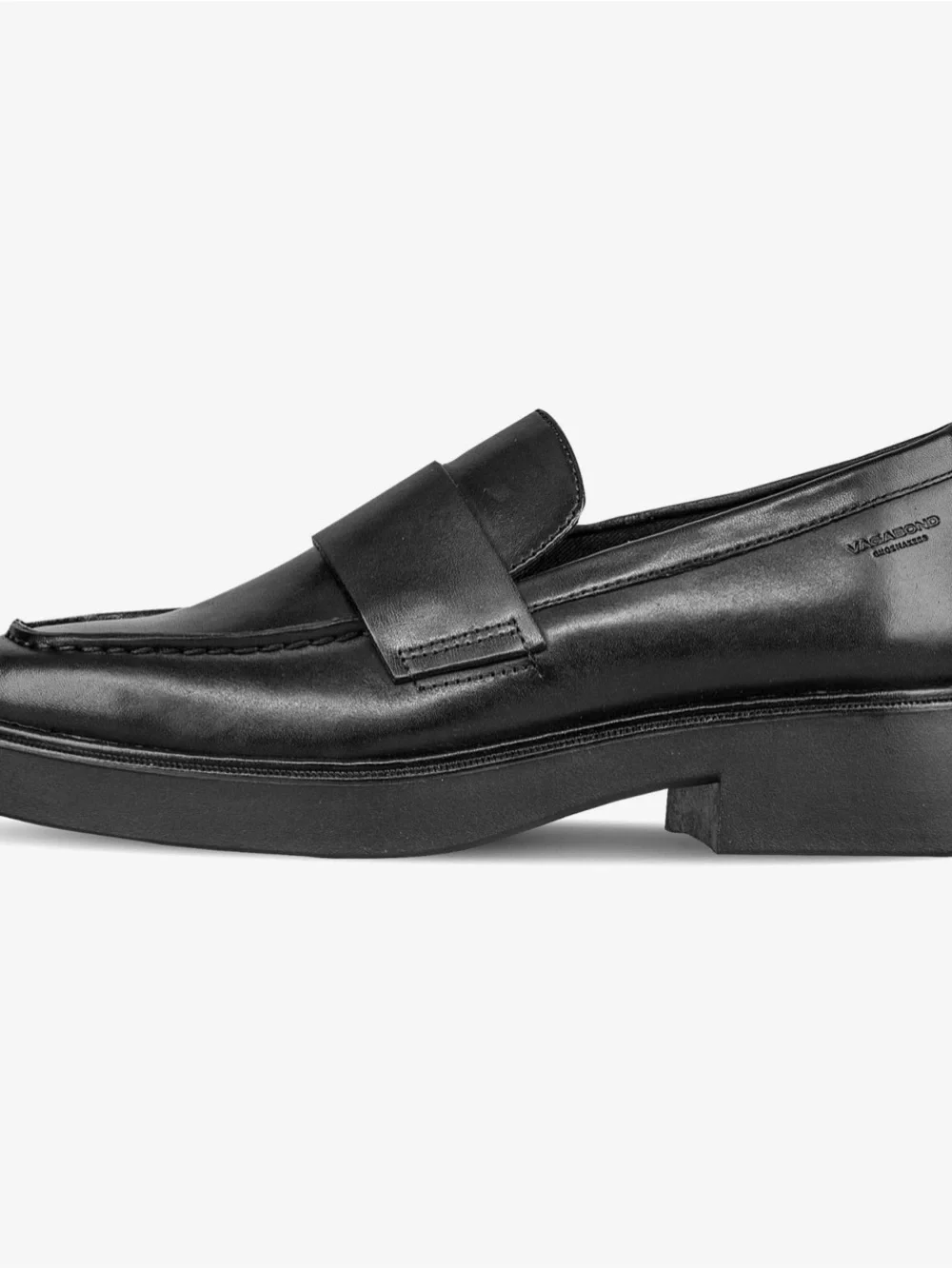 Vagabond Shoemakers Jillian Black Leather Square-Toe Penny Loafer